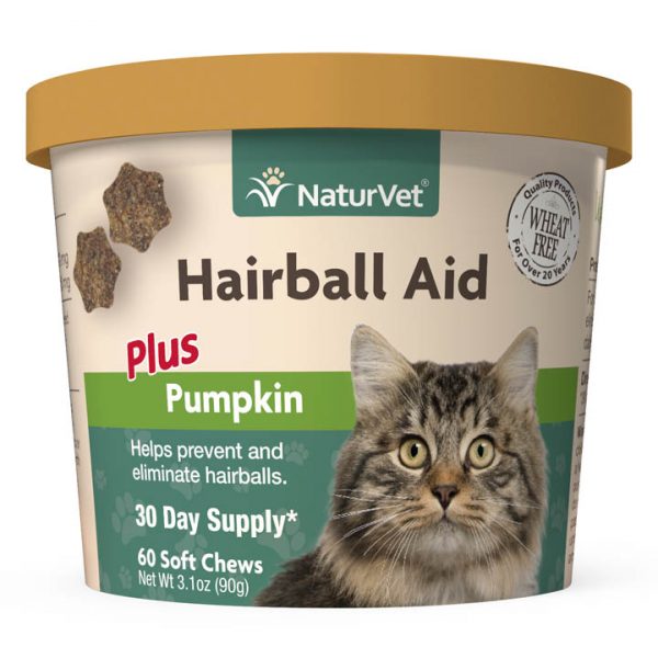 NaturVet Hairball Aid Plus Pumpkin CAT Soft Chew