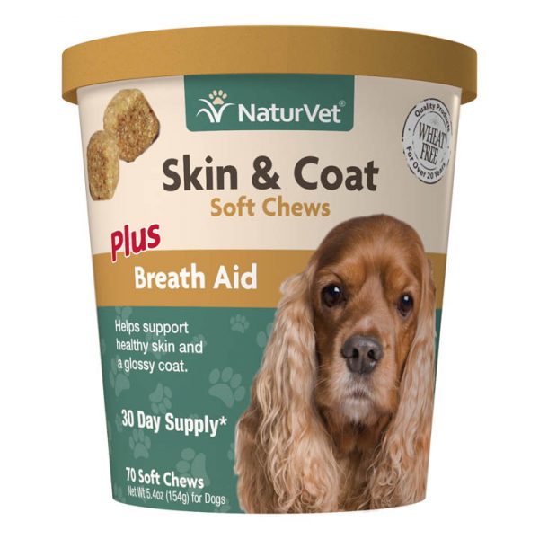 NaturVet Skin & Coat Plus Breath Aid Soft Chew