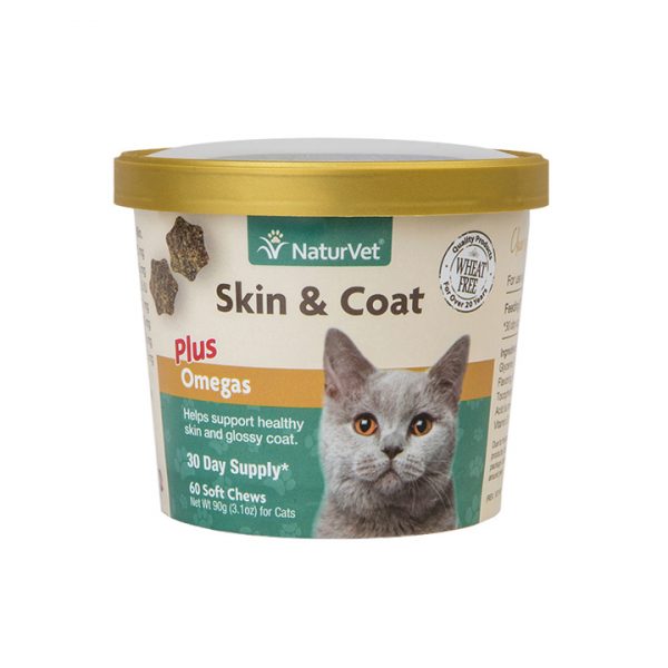 NaturVet Skin & Coat Plus Omegas CAT Soft Chew