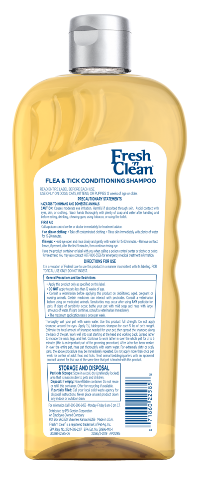 Fresh 'n Clean® Flea Tick Conditioning Shampoo for Dogs Cats - Main Image
