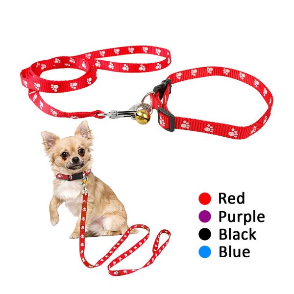 ASPEN PET REFLECTIVE PAW DOG COLLAR & LEASH