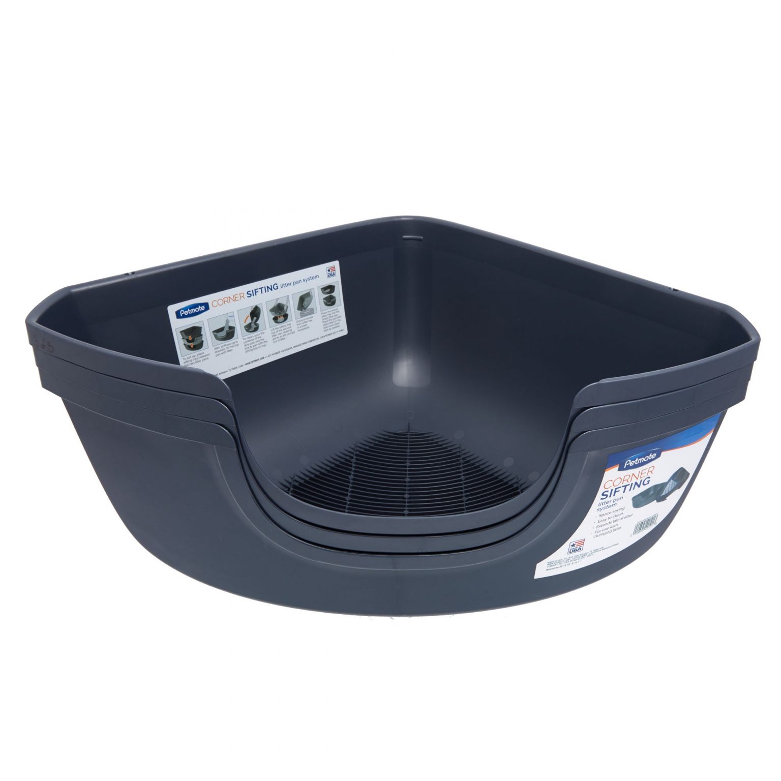 PETMATE CORNER SIFTING LITTER PAN