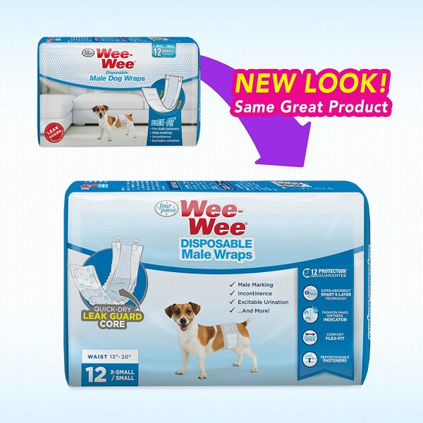 Wee-Wee Disposable Male Dog Wraps