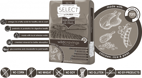 Caliber Select 26/18 "wild cravings" Dry Dog Food