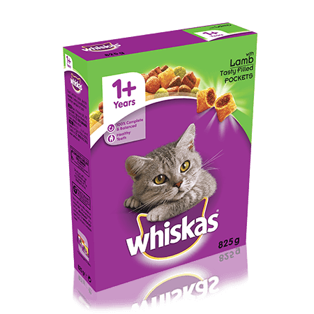 WHISKAS® 1+ Cat Complete Dry Food with Lamb tasty pocket