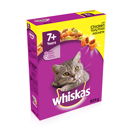 WHISKAS® 7+ Cat Complete Dry Food with Chicken