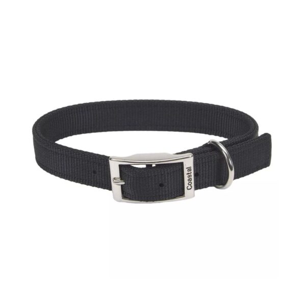 Coastal® Double-Ply Dog Collar, Black, Medium - 1" x 18"