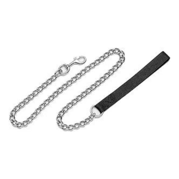 Titan® Chain Dog Leash with Nylon Handle, Black, 2.0 mm x 04'