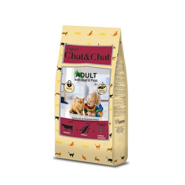 Chat & Chat Expert Adult with beef & peas 2kg