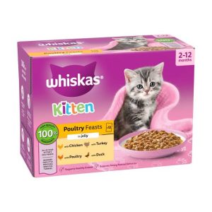 Whiskas Pouch 2-12mths Kitten Poultry Feasts in Jelly